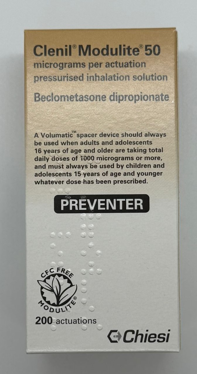 CLENIL (BECLOMETHASONE) MODULITE 50MCG INHALER  (200 doses) CHIESI