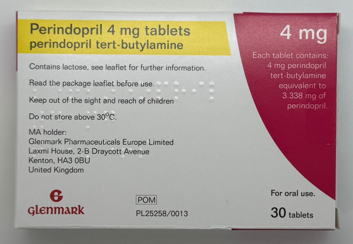 PERINDOPRIL TAB 4MG 30'S